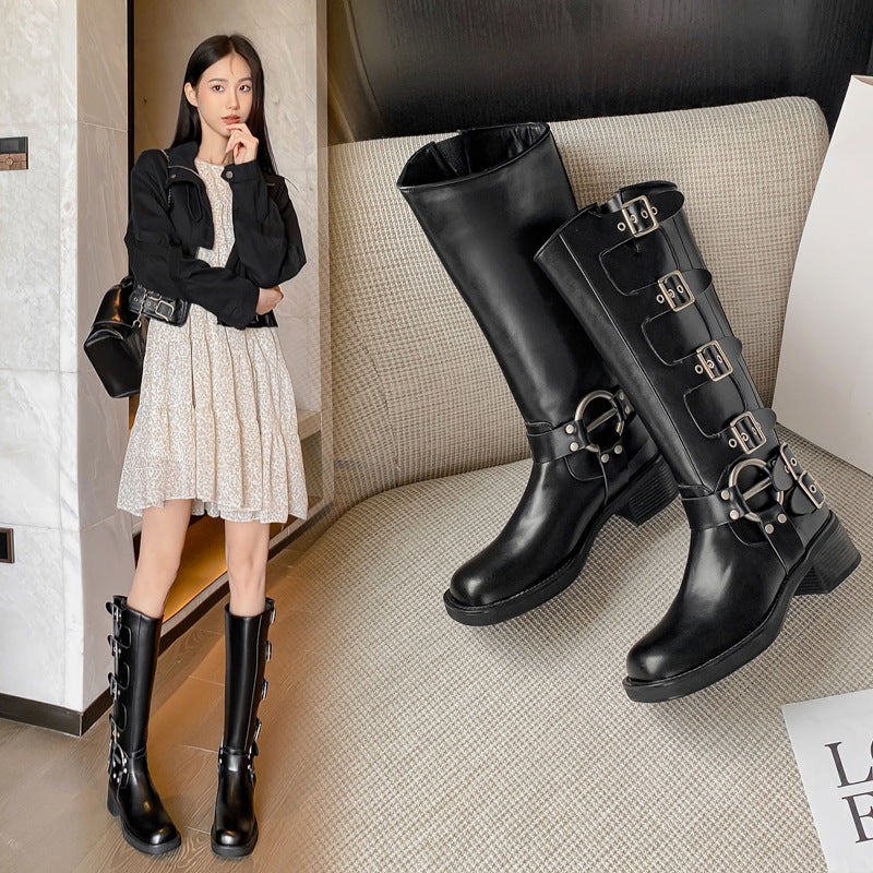 Women's The Knee Retro Rub Colored Tall Boots
