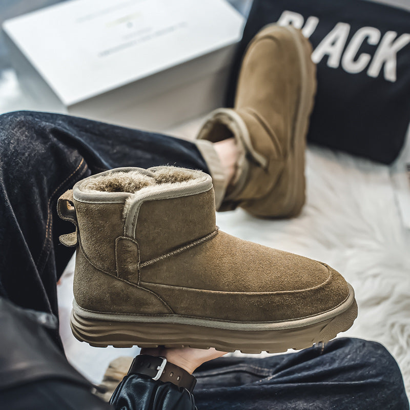 Men's Northeast Booties Winter Fleece-lined Thickened Slip-on Snow Boots