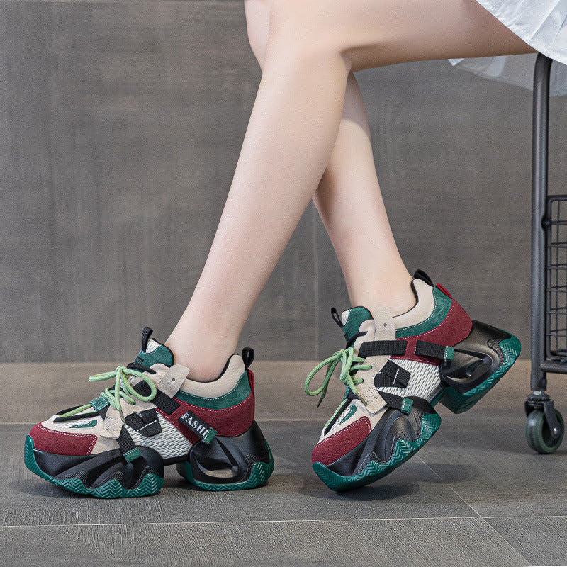 Women's Increasing Insole Autumn Soft Bottom Daddy Sneakers