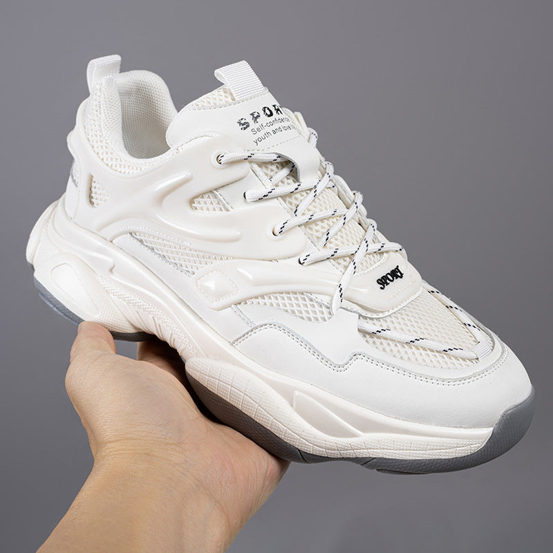 Men's Extra Large Size Spring White Dad Sneakers