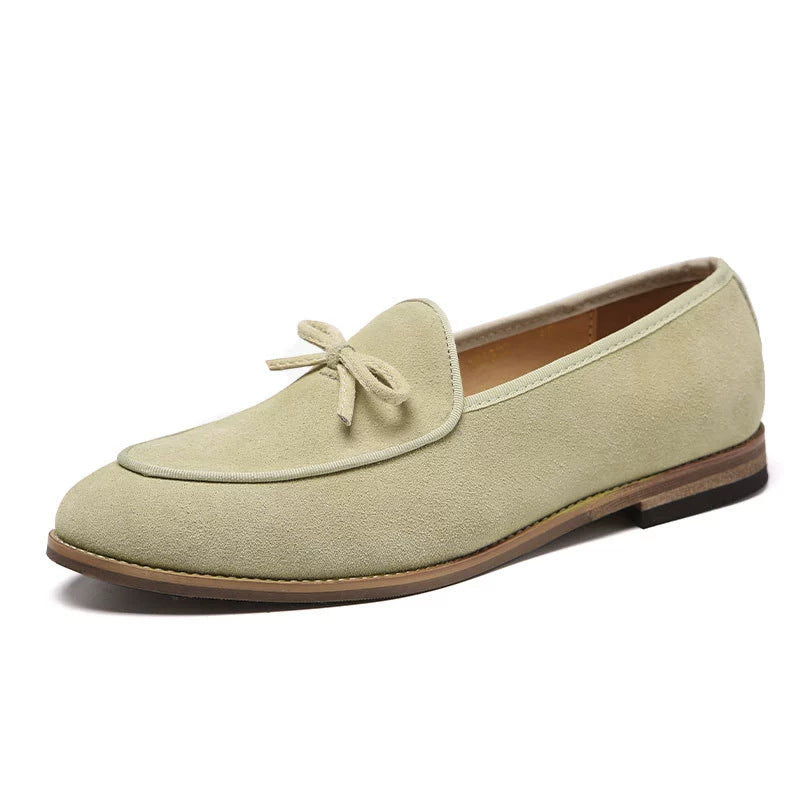 Men's Frosted Cowhide Fashion Bowknot Slip-on Casual Shoes