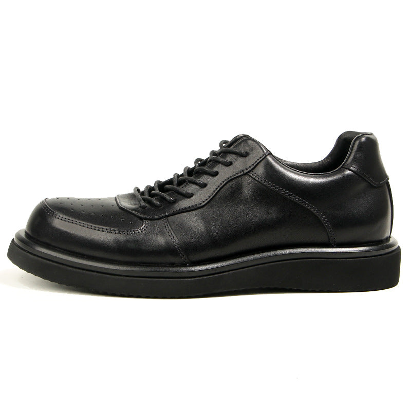 Men's Black Warrior Fashion Trendy Board Air Leather Shoes
