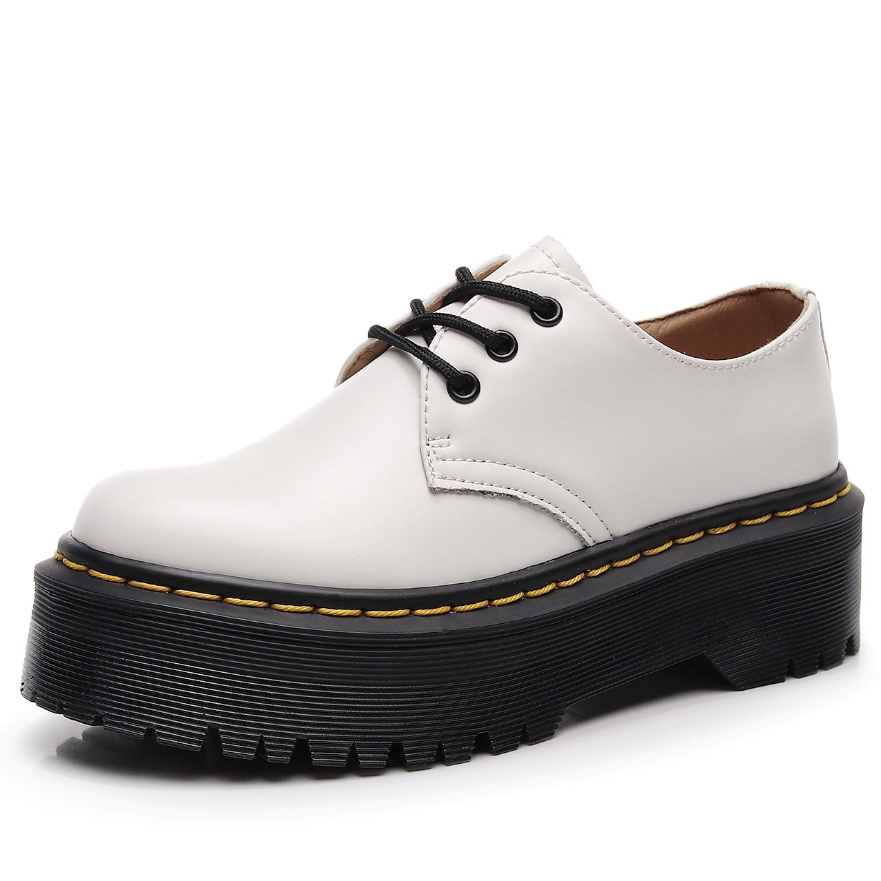 Women's Thick-soled Low-cut Genuine British Round Head Casual Shoes