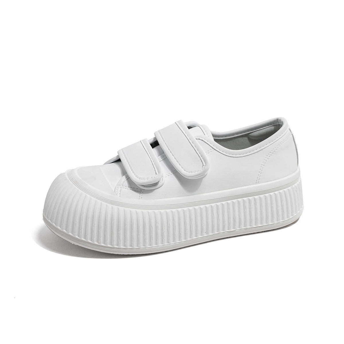 Women's White Genuine Elevator Velcro Cute Ugly Casual Shoes