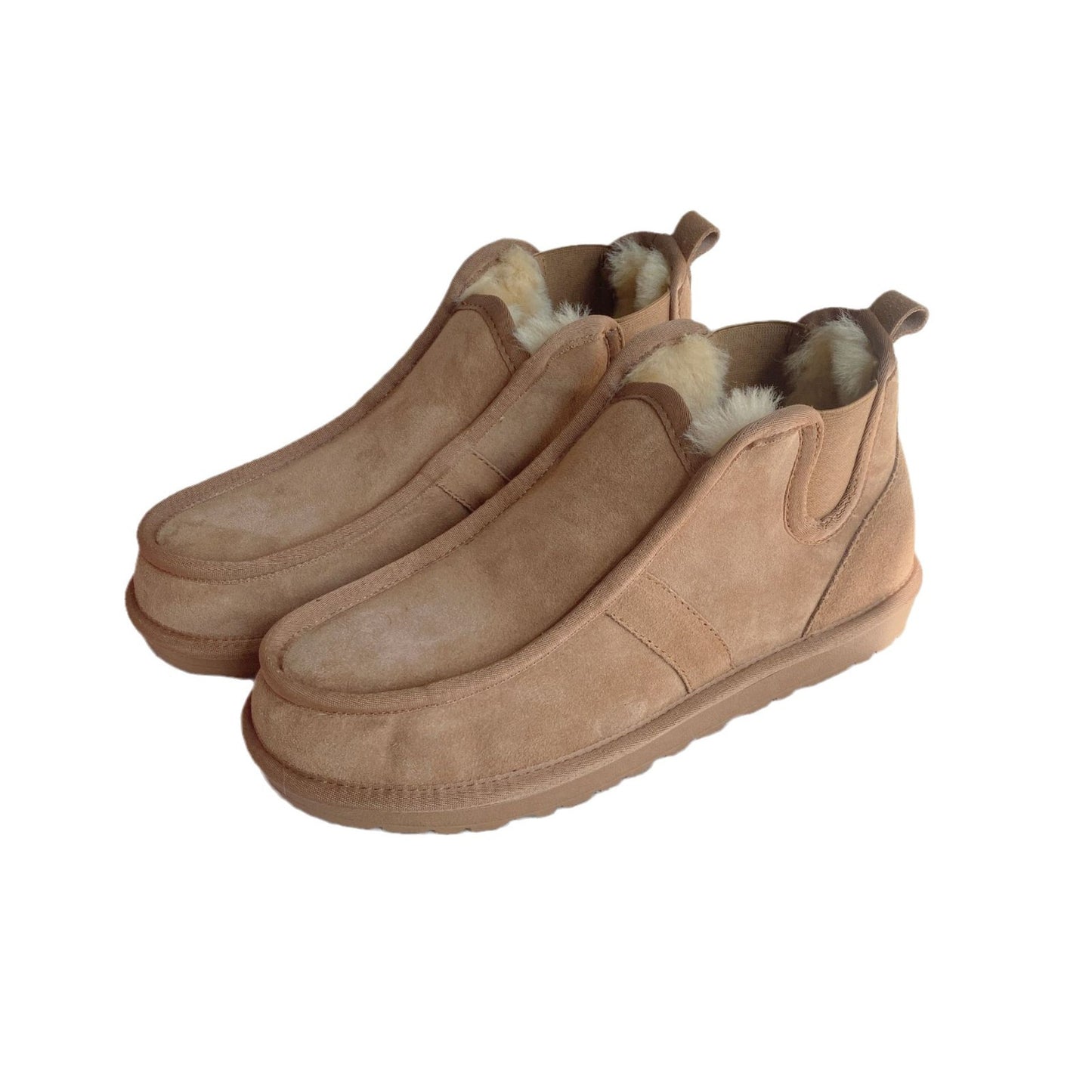 Men's Sheepskin Fur Integrated Chelsea Warm Outdoor Snow Boots
