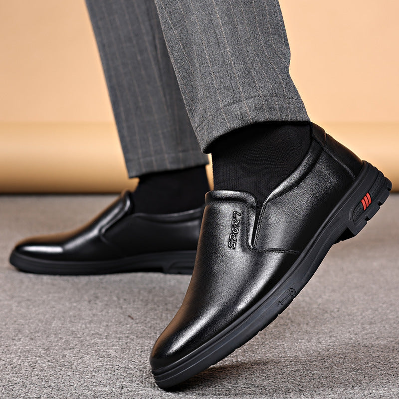 Men's Genuine First Layer Cowhide Dad Summer Leather Shoes
