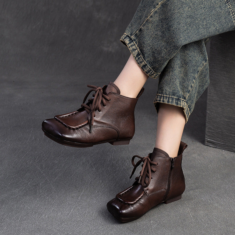 Women's Simple Comfortable Retro Mom Booties Commuter Boots