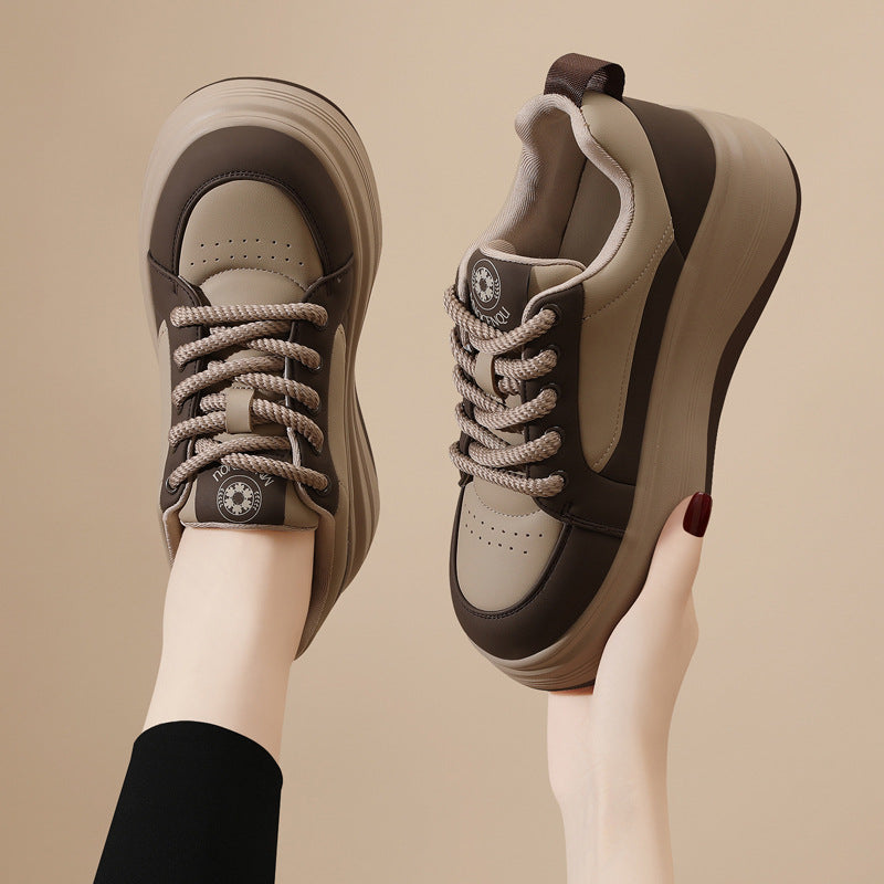 Women's Retro Platform Height Increasing Dissoed Versatile Casual Shoes