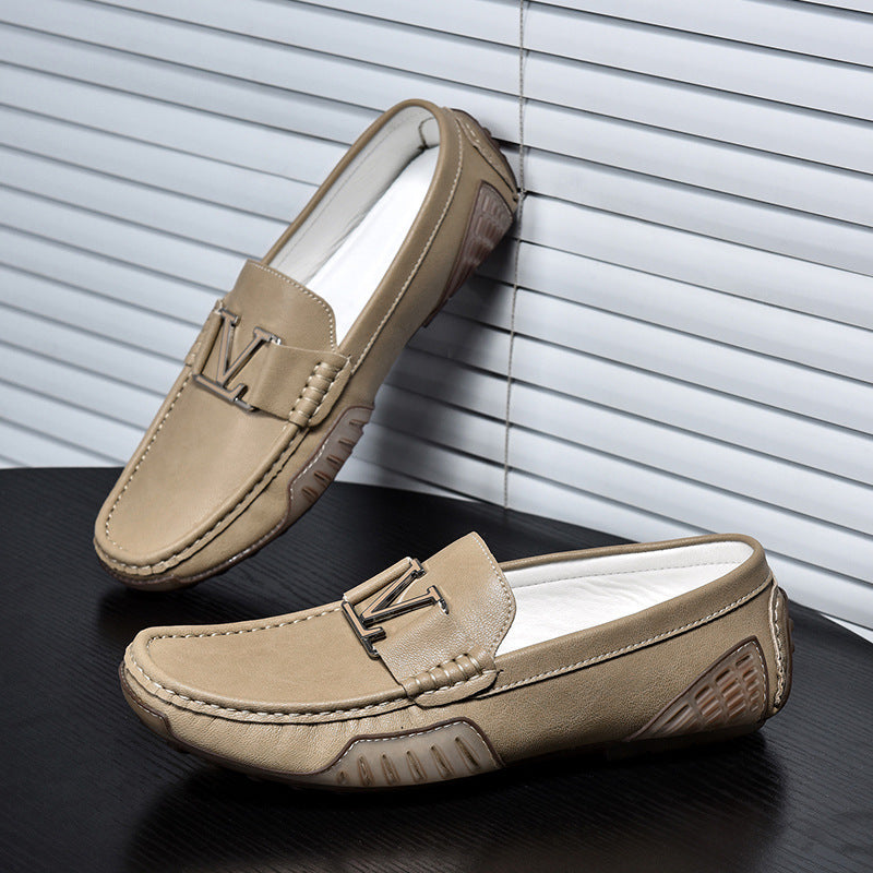 Men's Real With Fleece Lining Trendy Cowhide Casual Shoes