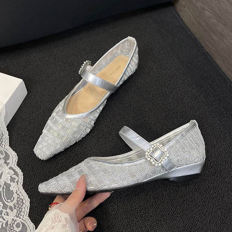 Women's Jane Wedge Small Square Toe Flat Women's Shoes