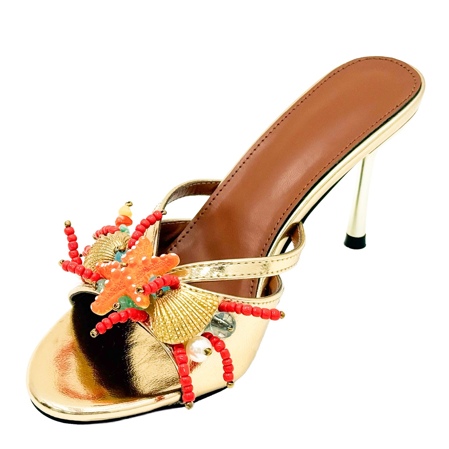 Hand Stitching Starfish Shell Pearl Jade Broken Heels