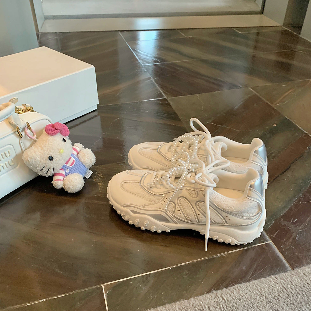 Women's Grape Mom Platform Dad Small Hidden Lace Sneakers