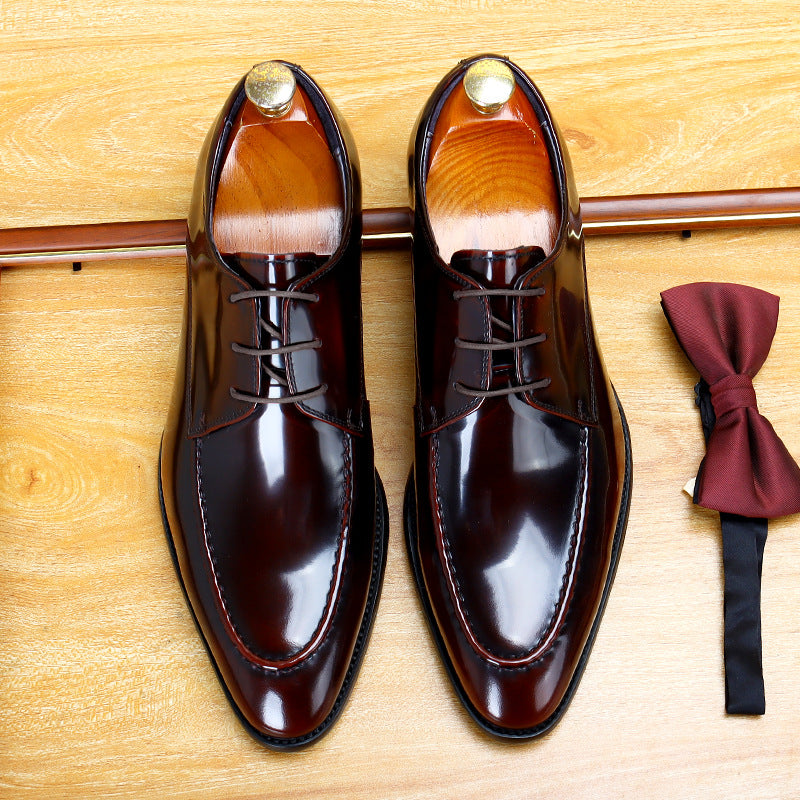 Men's Surface Patent Cowhide Formal Wear British Men's Shoes