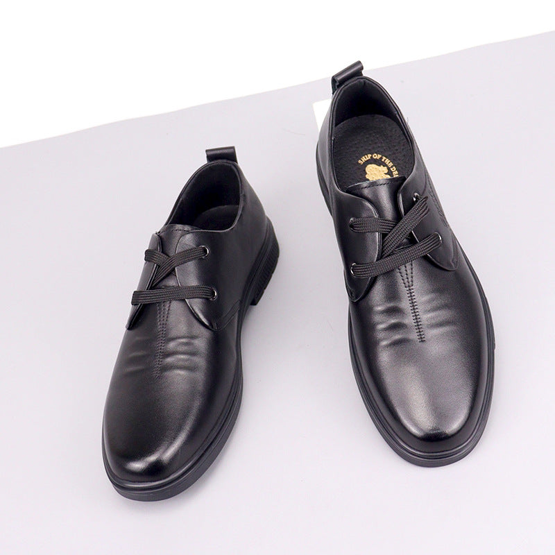 Men's First Layer Cowhide Lace Up Brown Leather Shoes