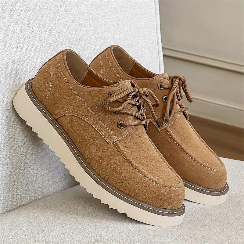 Men's Male Youth Retro British Genuine Outdoor Leather Shoes