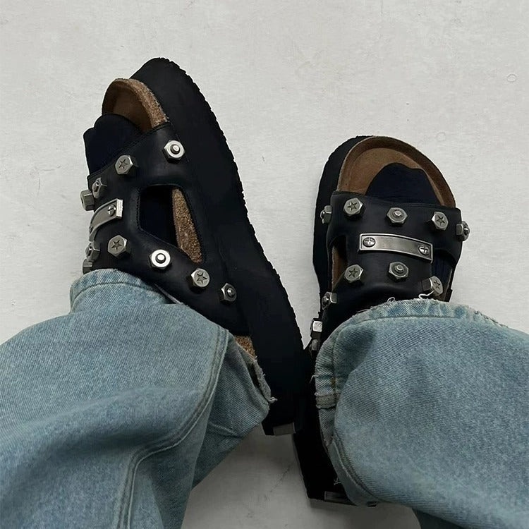 Women's Niche Functional Rivet Summer Thick-soled Outdoor Slippers