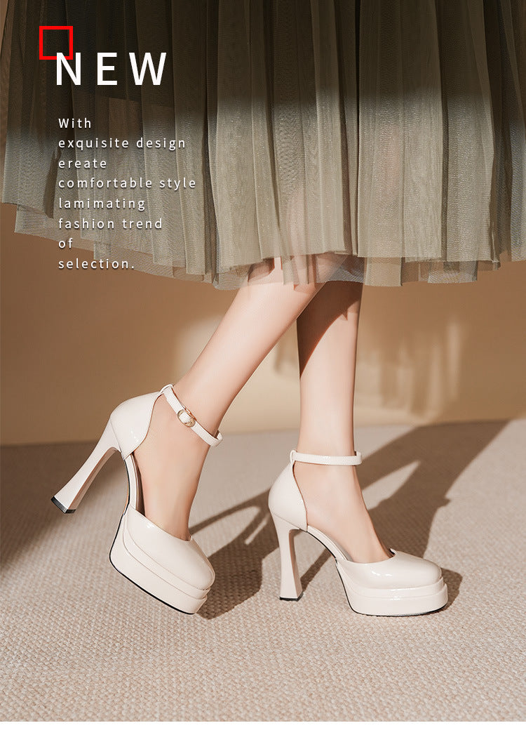 Women's Mary Jane High Wedding Waterproof Platform Heels