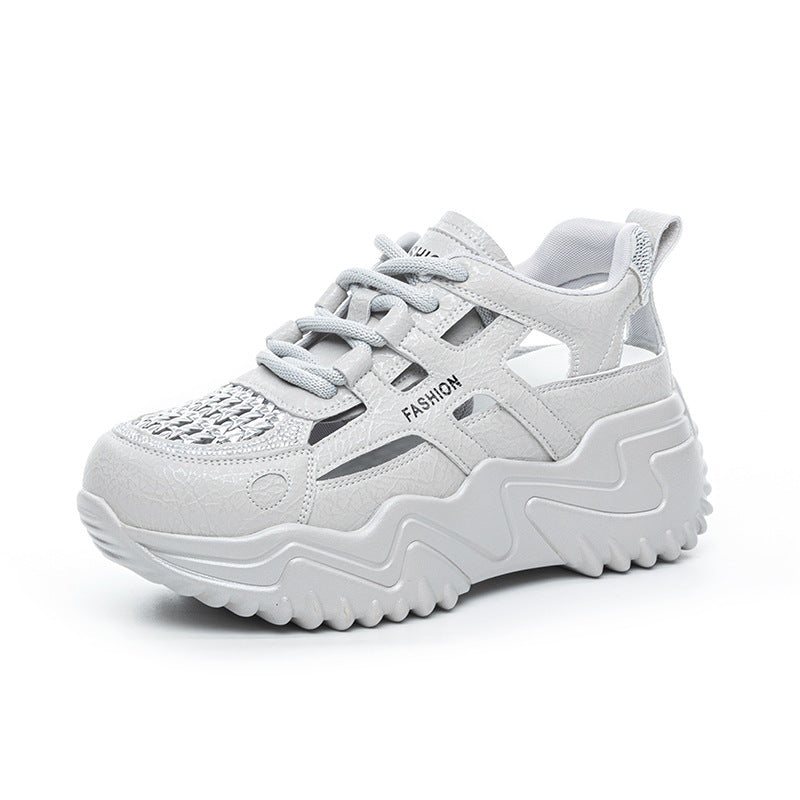 Women's Summer Thick Bottom Breathable Dad Slimming Fashionable Color Matching Soft Women's Casual Shoes