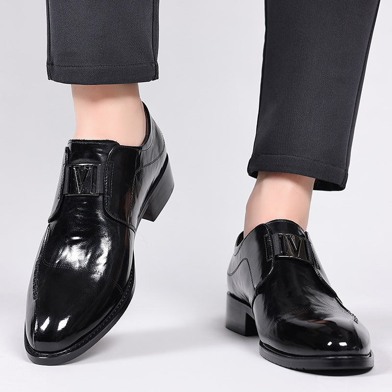 Men's Layer Cowhide Business Formal Wear Breathable Leather Shoes