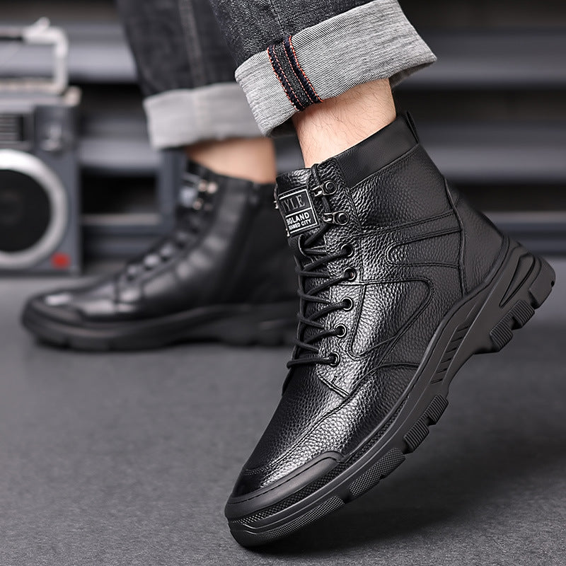 Men's Cotton Warm Real With Fleece Lining Snow Boots