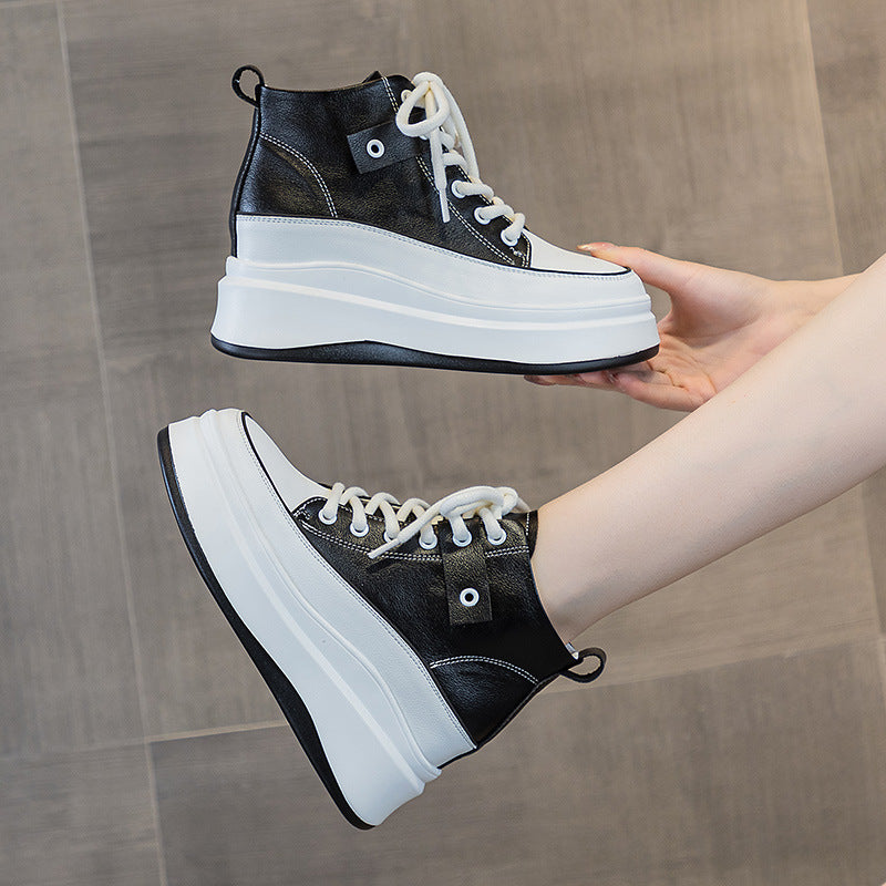 Women's Platform Autumn Versatile Height Increasing White Women's Casual Shoes
