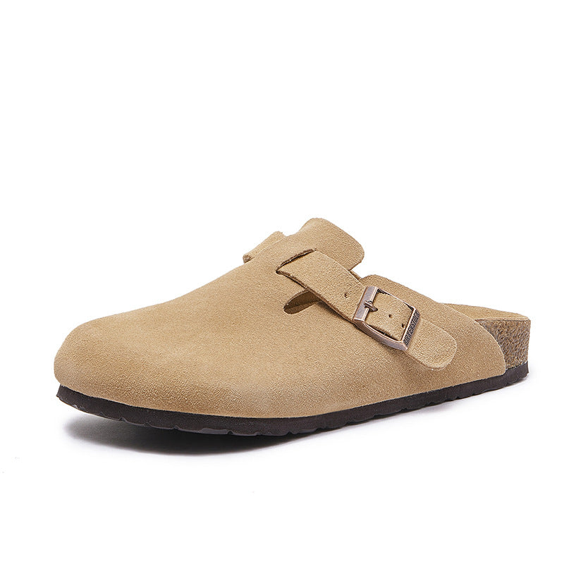 Women's Plus Size Thick Bottom Toe Cap Leather Shoes