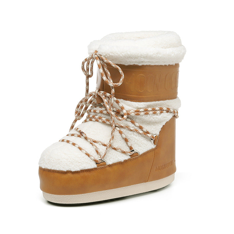 Women's Winter Thick Warm Sleeve Cotton Strap Snow Boots