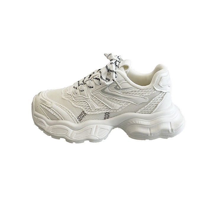 Women's Mesh Breathable Clunky Spring Thick Sole Increased Lightweight Women's Sports Shoes