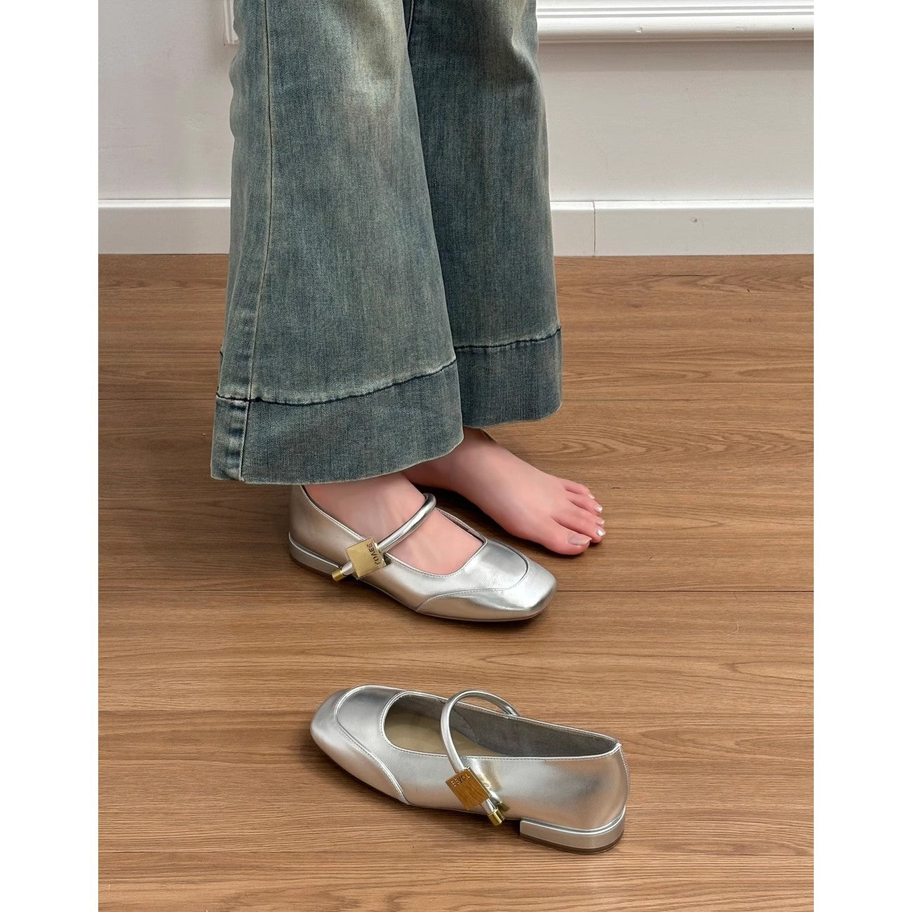 Women's Sheepskin Red Mary Jane French Vintage Low-cut Women's Shoes