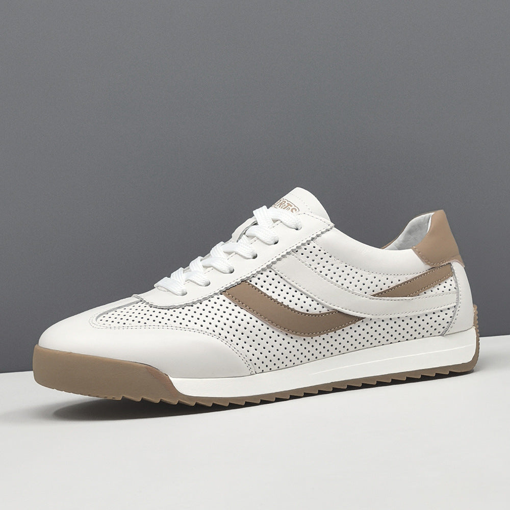 Men's Genuine Breathable Board Trendy White Summer Sneakers