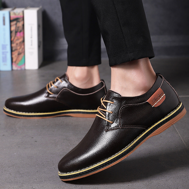 Men's Popular Business Top Layer Cowhide Veet Leather Shoes