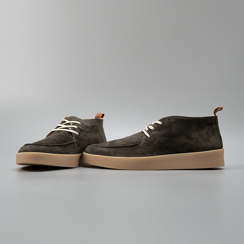 Men's Clay Brown Fashion Versatile Retro British Leather Shoes
