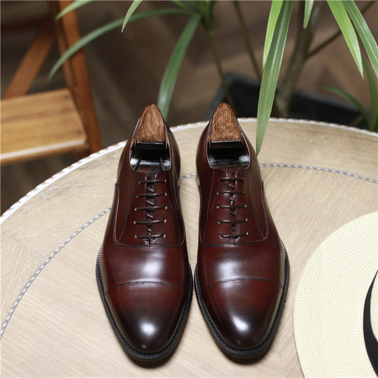 Men's Business Formal Soft Bottom Genuine Pointed British Leather Shoes