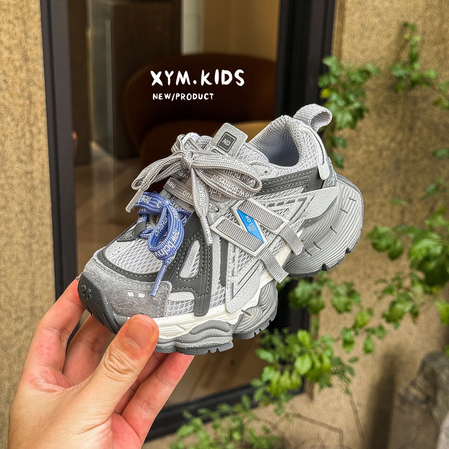 Children's Spring Fashion Trend Word Double Mesh Children's Sports Shoes