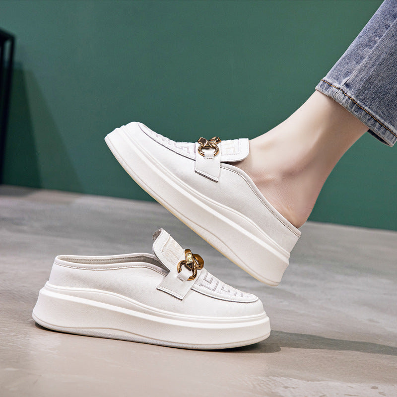 Women's Mesh Half Height Increasing Insole Platform Slippers