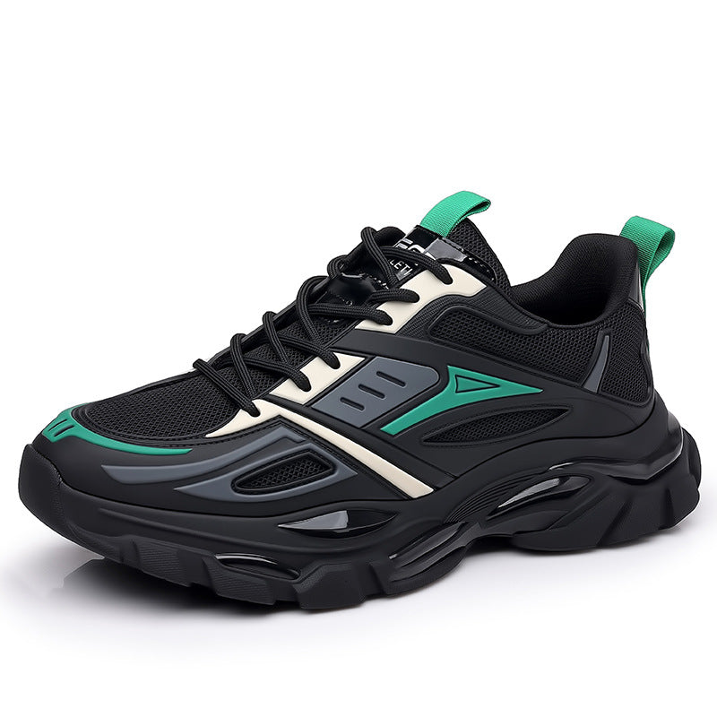 Men's Fashionable Height Increasing Insole Black Thick Sneakers