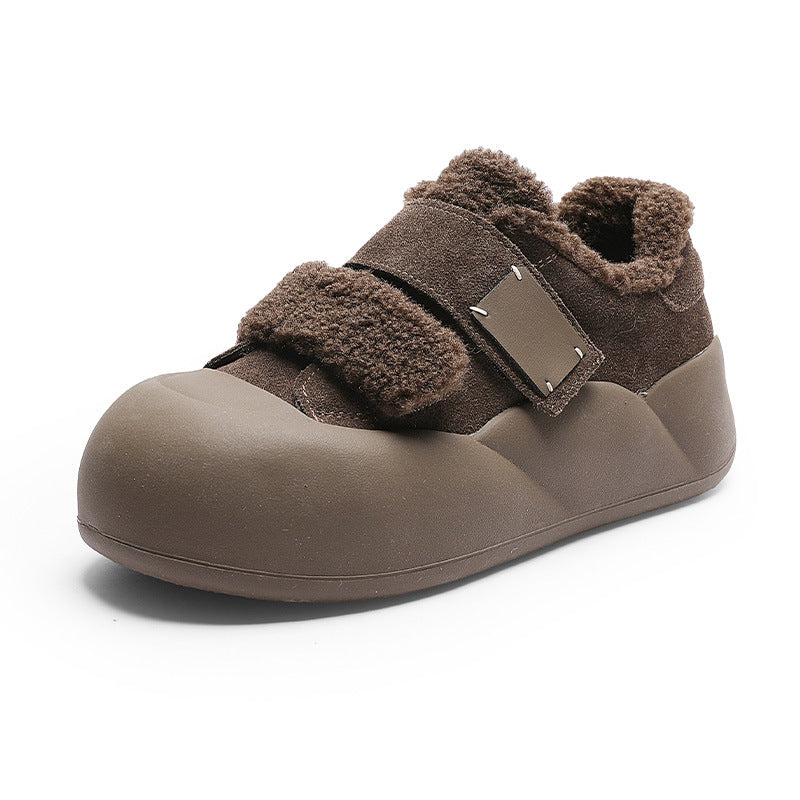 Bread Female Thick Bottom Velcro Big Women's Shoes
