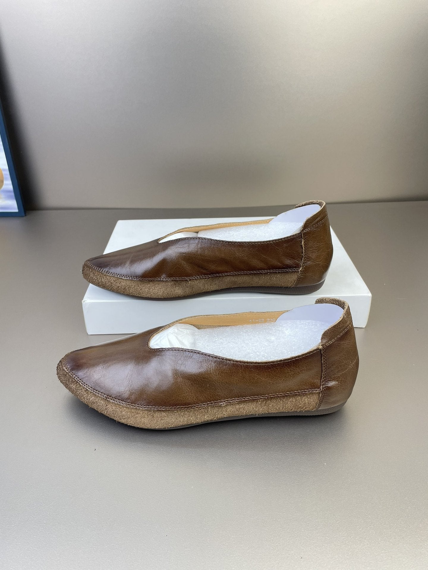 Women's Flat Top Layer Cowhide Artistic Mori Women's Casual Shoes