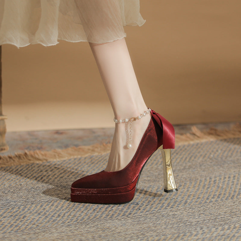 Women's Chunky Mary Jane High Platform Bridal Women's Fashion Shoes