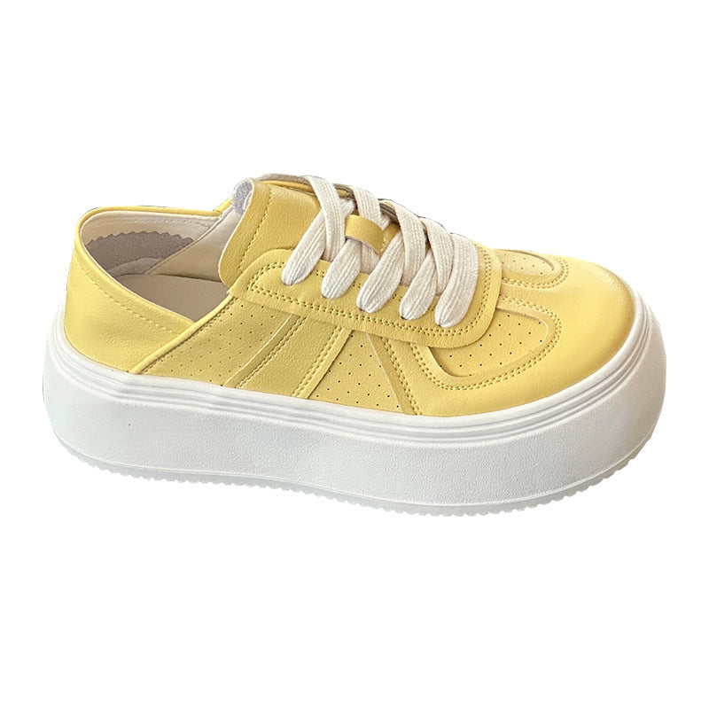 Women's Thick-soled White Two-way Wear German Training Sneakers