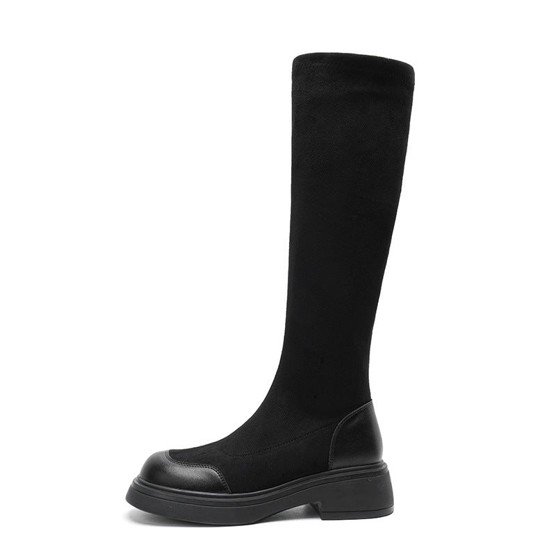 Women's Slimming Stretch Suede High Over The Knee Thick Bottom Small Boots