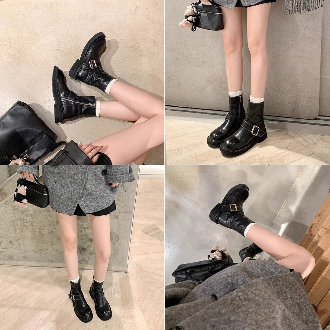 Women's King Fried Version Washed Shrink Horse Boots