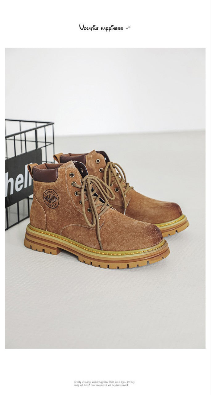 Men's Martin Thick-soled Big Head British Style Boots