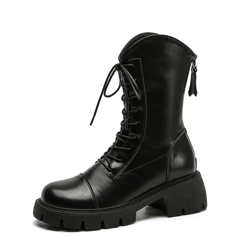 Women's Martin British Style Ankle Back Zipper Boots