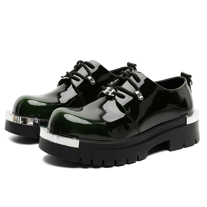Men's Fashionable High-grade Patent Niche Derby Leather Shoes