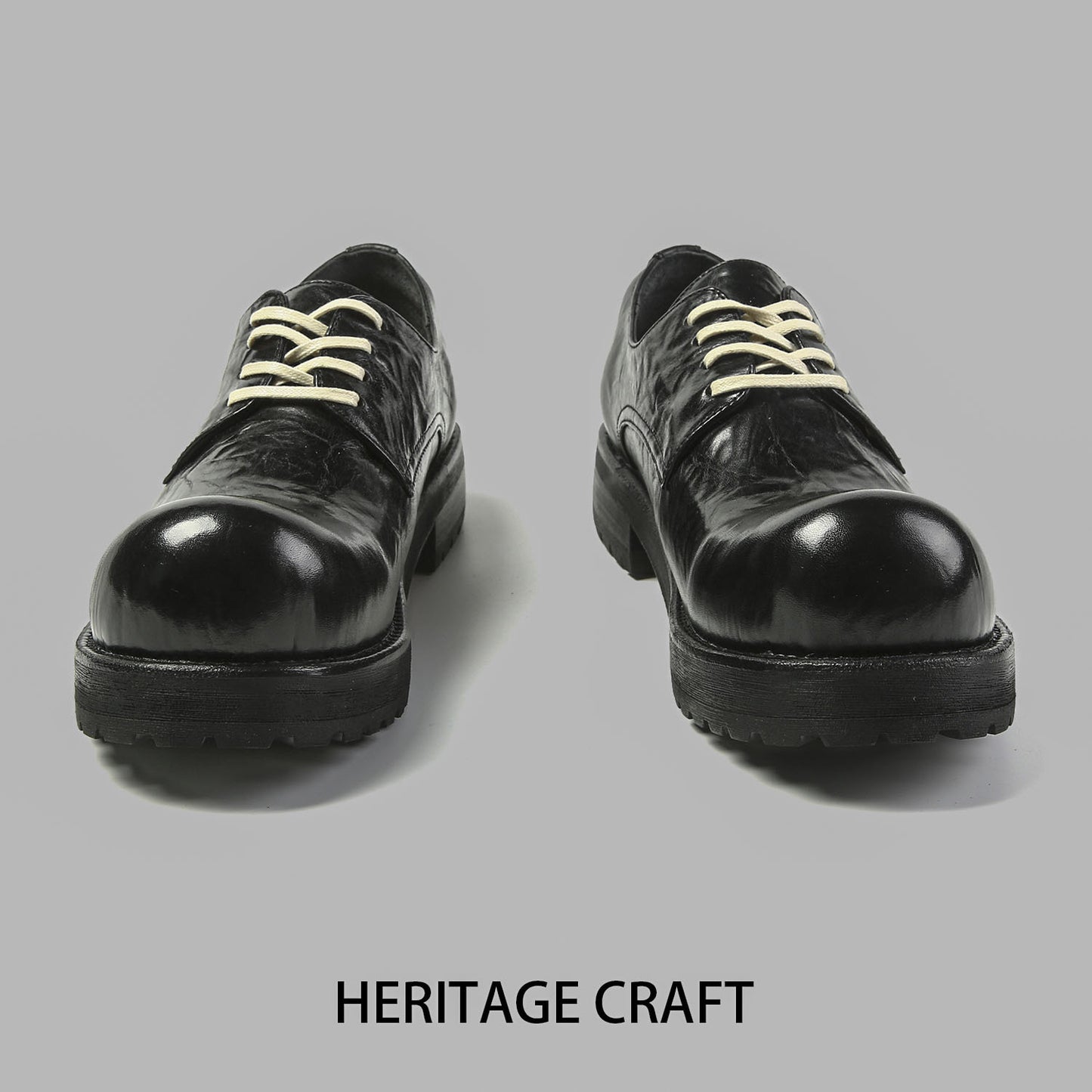 Men's Korean Big Head Genuine Fashion British Leather Shoes