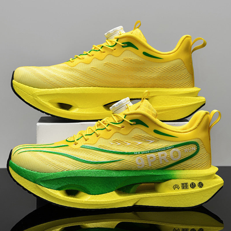 Men's Plate Running Breathable Mesh Surface Lightweight Sneakers