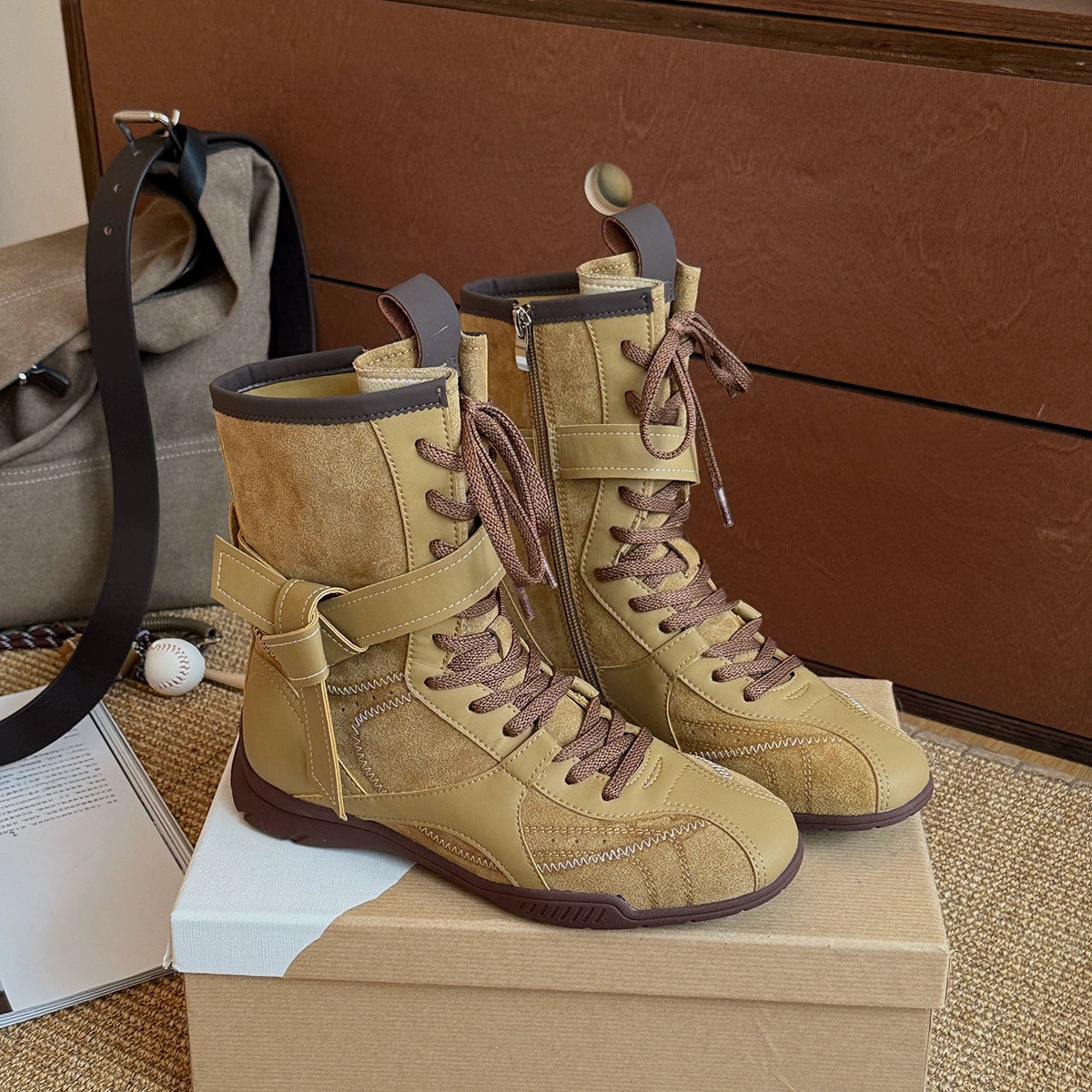 Women's Cowhide Version Retro Frosted Niche Martin Boots