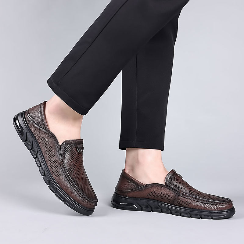 Men's Summer Breathable One Pedal Genuine Pumps Casual Shoes
