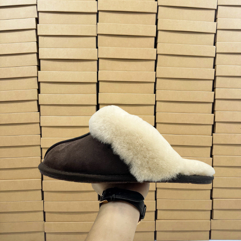 Wool Lazy Furry Home Comfortable Out Star Thin Slippers